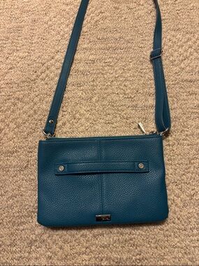 Thirty-one Teal Crossbody Leather Saddle Bag - Women